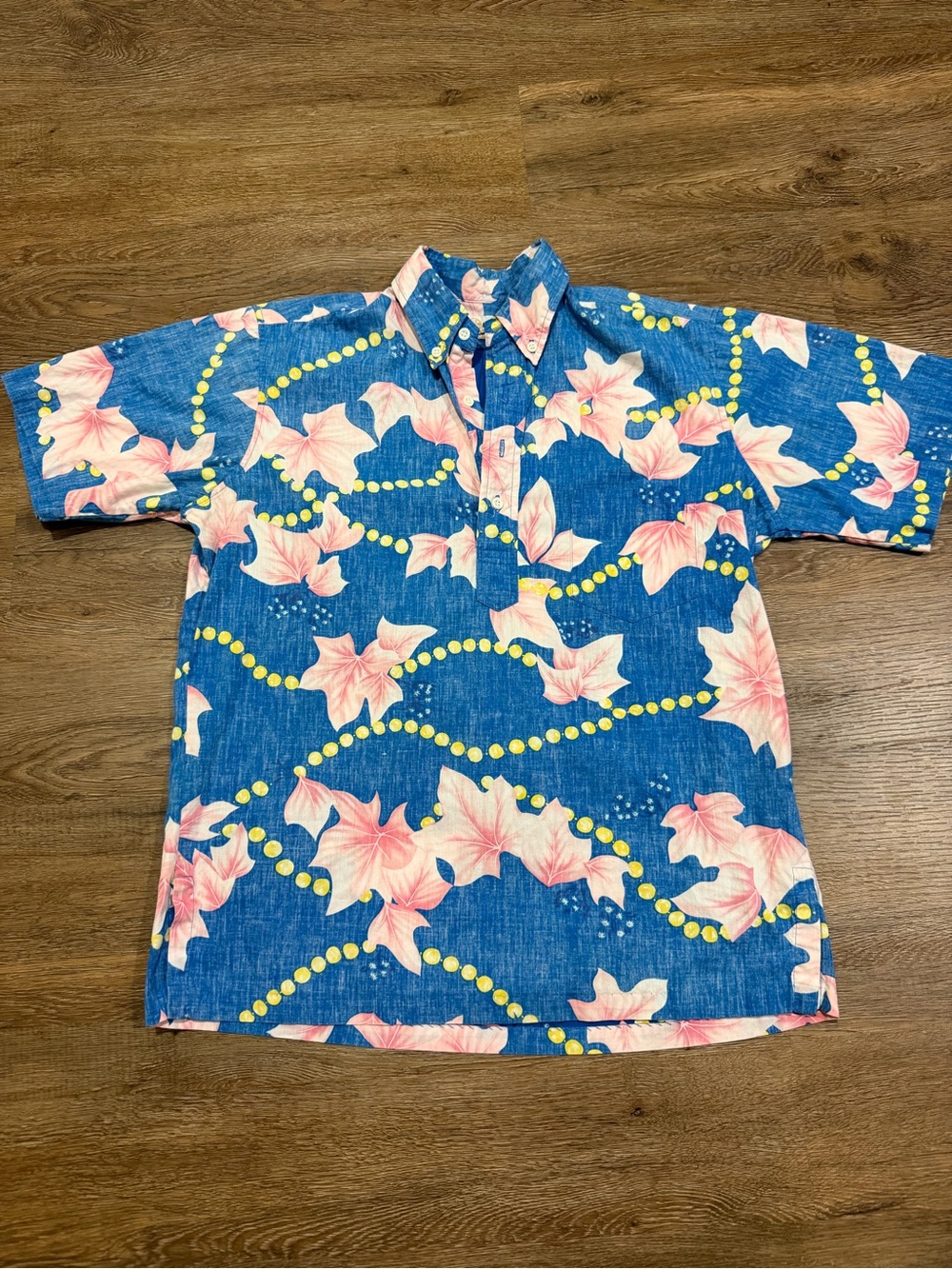 Vintage Reyn Spooner Hawaiian Traditions 4 Button Popover Reverse Print Shirt M